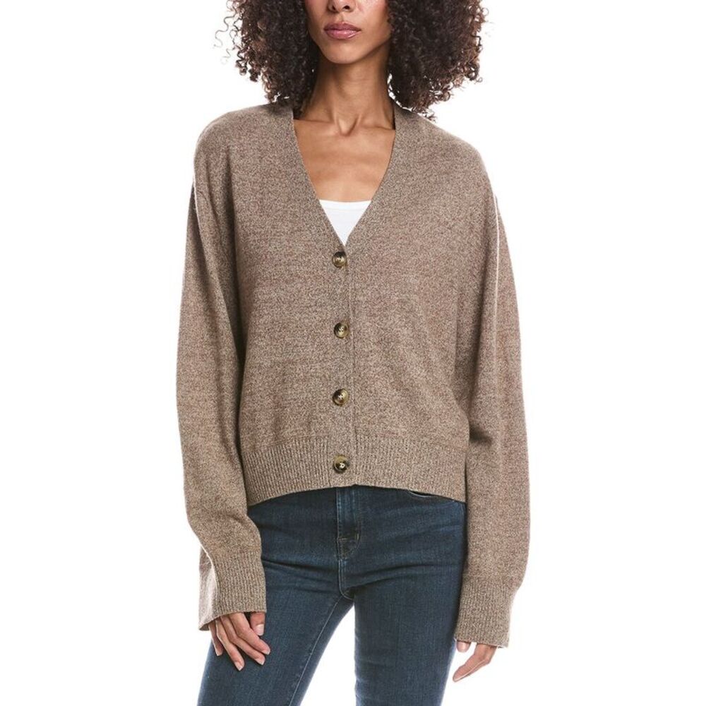 Brodie Cashmere Womens  Luxe High V-Neck 100% Cashmere Sweater 100% Cashmere